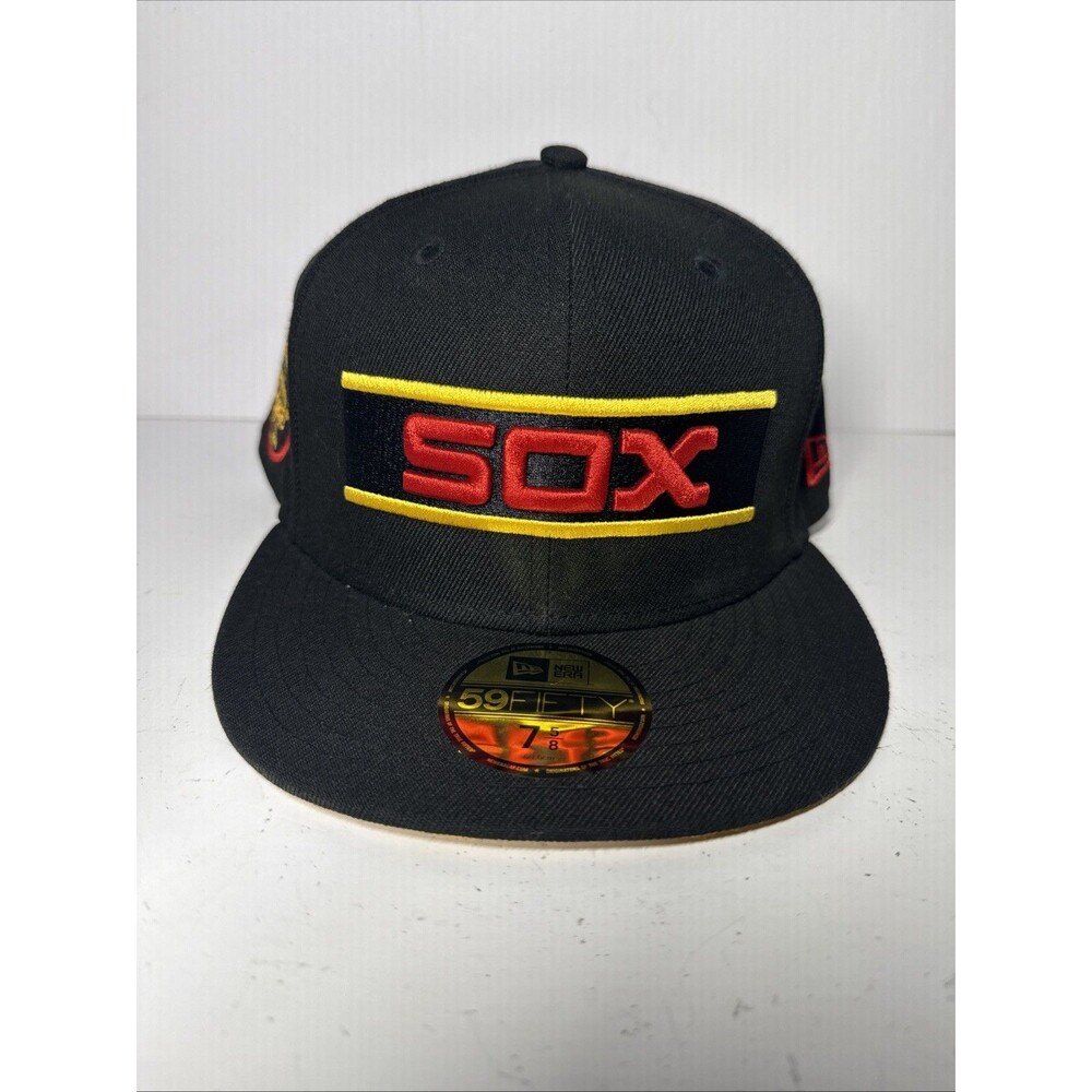 New Era 59FIFTY Chicago White Sox Fitted Hat Black/Yellow 75 Patch
